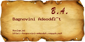 Bagnovini Adeodát névjegykártya